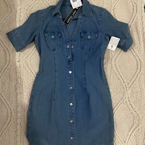 guess denim dress size large